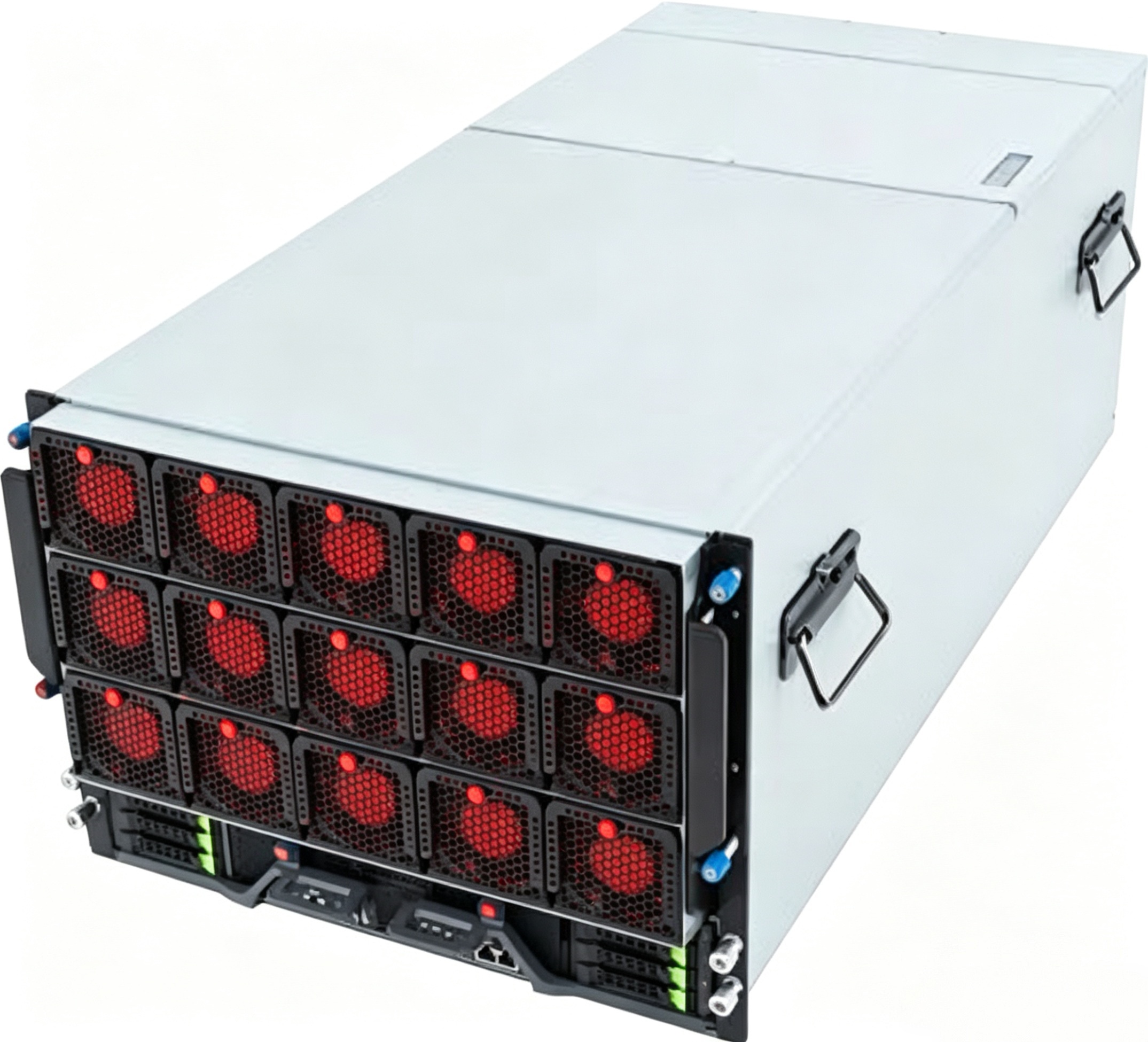GPU server with red status fans